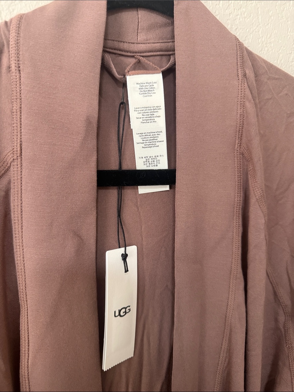 UGG Women's Long Tie-Waist Lounge Robe in Mauve Taupe - Picture 3 of 4